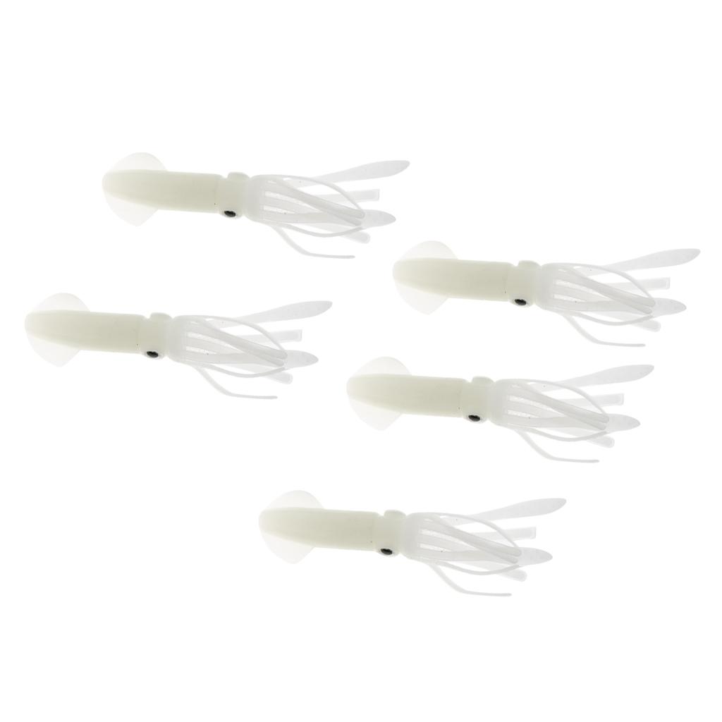 5pcs Luminous Soft Baits Squid Octopus Skirts Fishing Lure