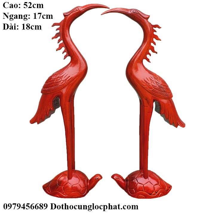 CẶP TƯỢNG HẠC BẰNG GỖ