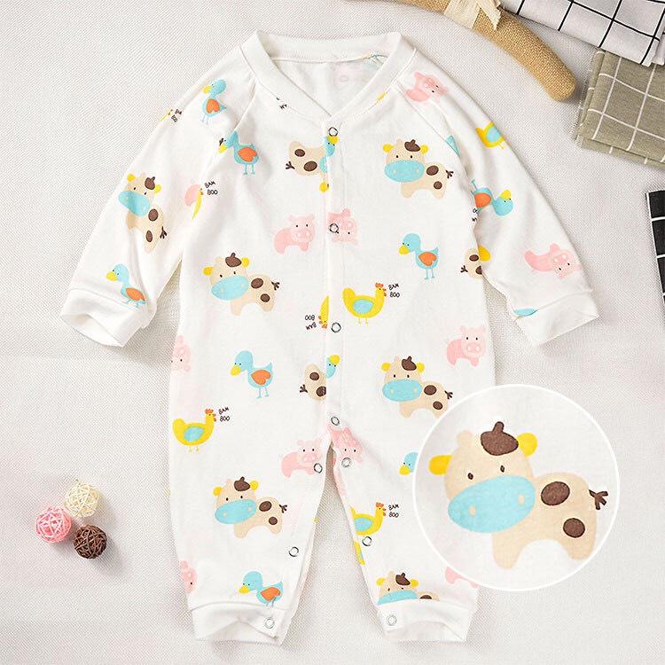 Body Dài Tay Cho Bé Trai, Bé Gái, Bodysuit Liền Thân 100% Cotton