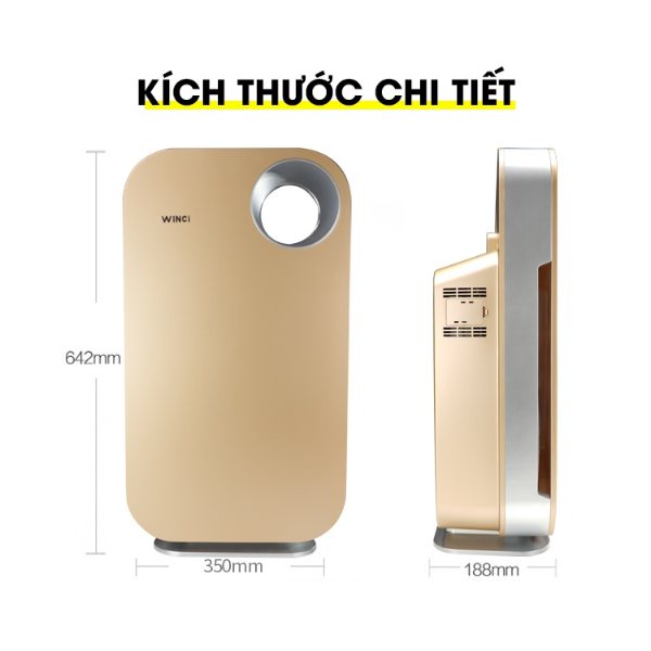 Máy lọc không khí WINCI WIN-AP3001, lọc bụi mịn, khí độc hại, khử mùi, diện tích lọc 50m² - Hàng chính hãng