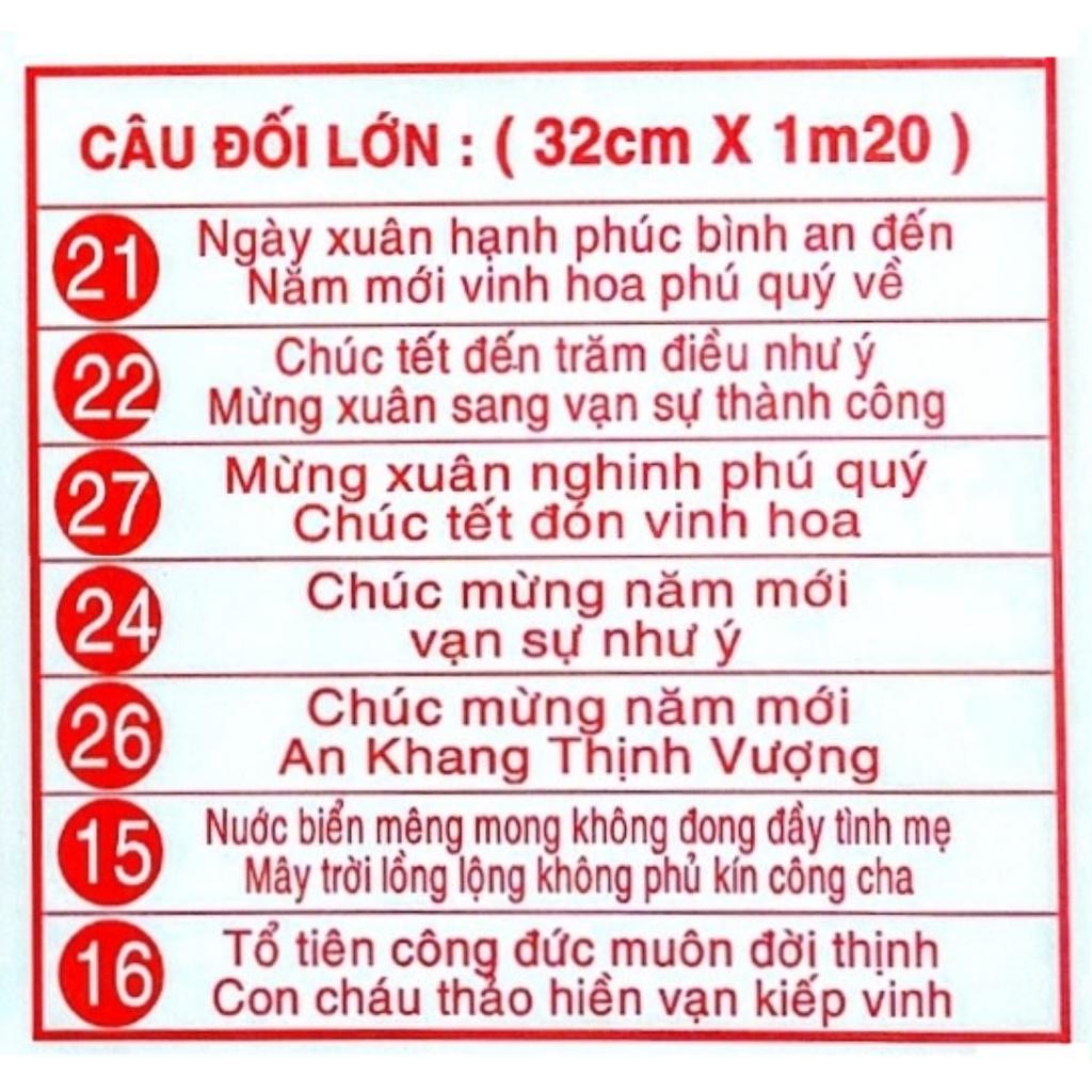 Cặp câu đối đỏ trang trí tết nhiều mẫu