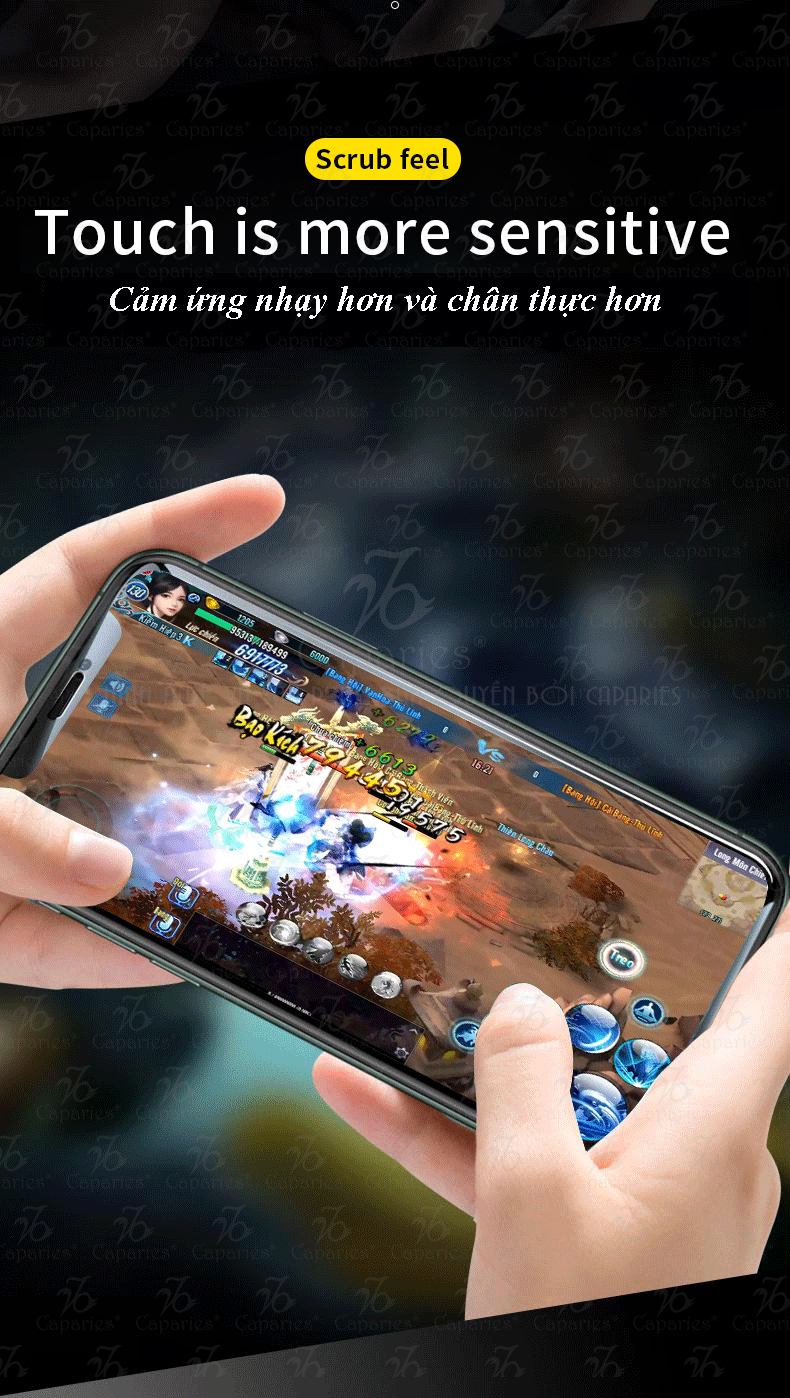 Kính Cường Lực CAPARIES Gold Premium Cho IPHONE Cho Gaming , Chống Vân Tay, Trầy, Va Đập - Chính Hãng Caparies