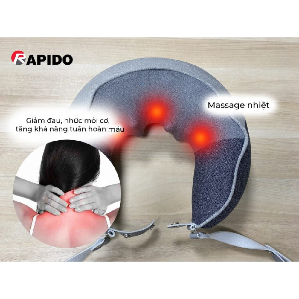 Máy massage cổ Rapido RNM010 cao cấp chính hãng, bảo hành 1 năm toàn quốc