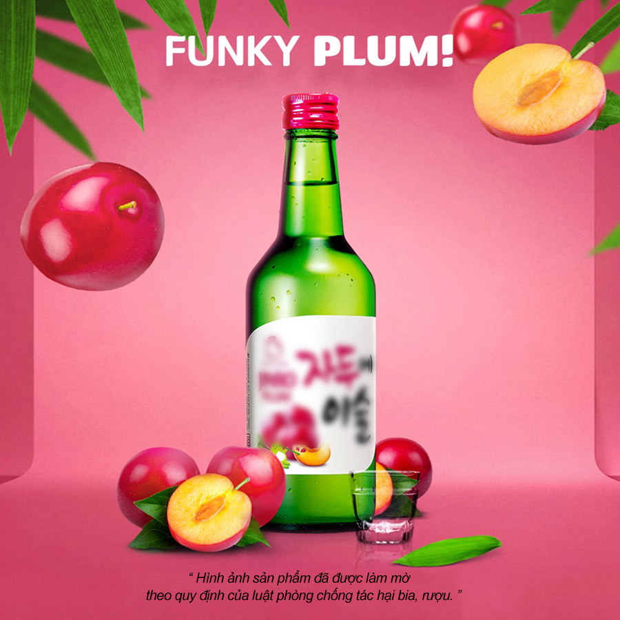 Rượu Soju Hàn Quốc Jinro Plum 13% 360ml Không Hộp