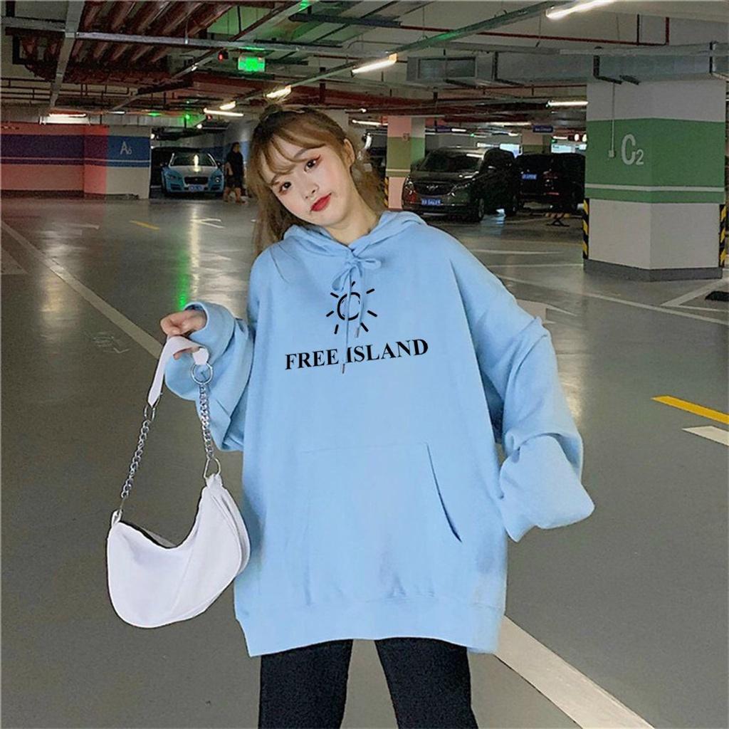 Áo Khoác Nỉ Hoodie In Free Island HDI03 - HDI03 - Cam