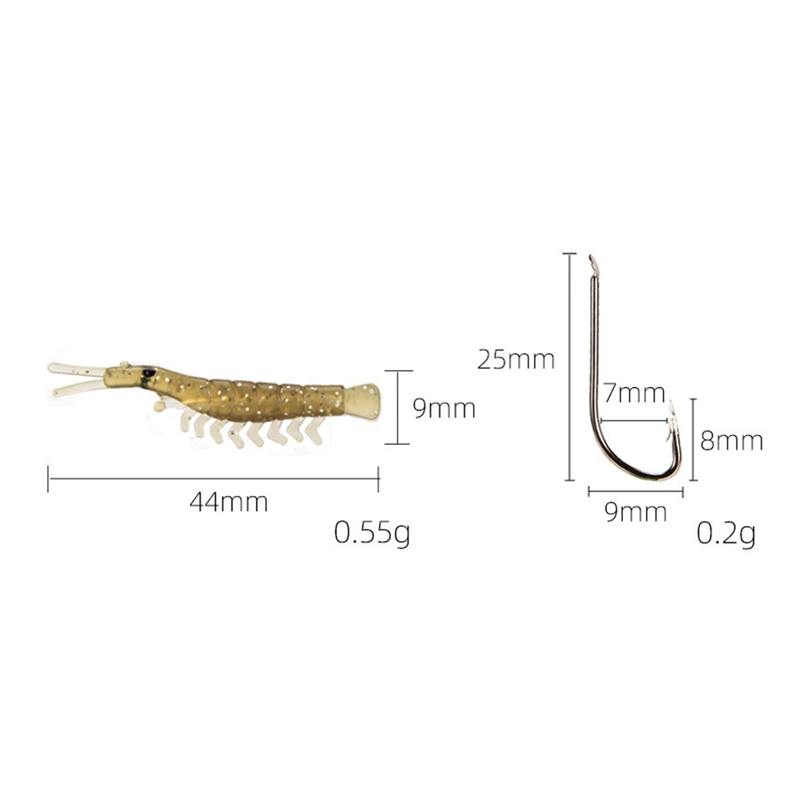 50 Pcs Fishing Silicone Shrimp Lures Hooks Tackle Bait Lures