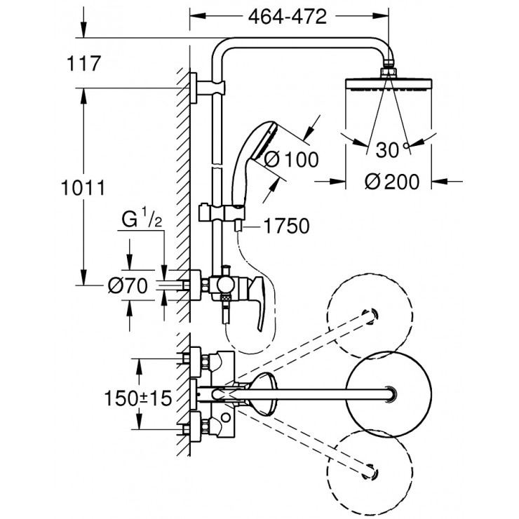 Cây Sen Grohe New Tempesta 200 26244001
