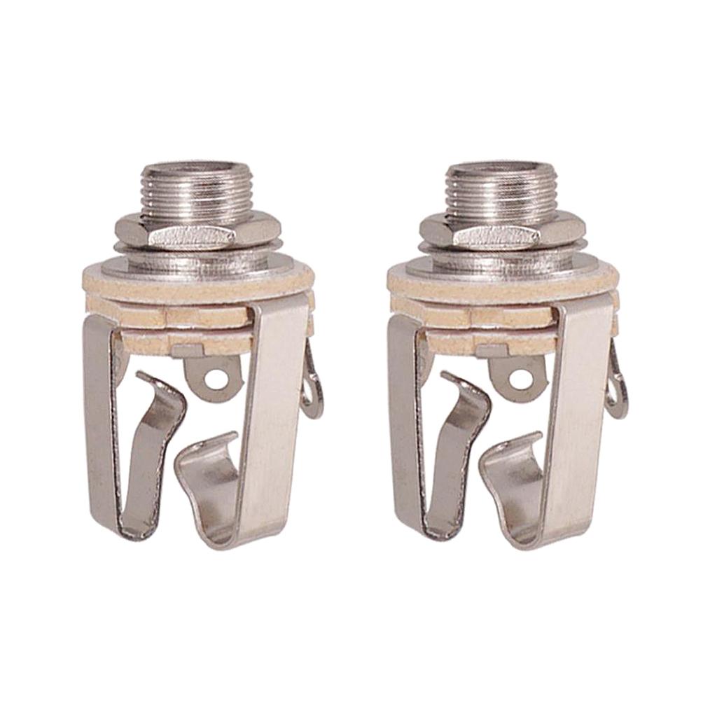 Sunnimix 2 Cái Đồng 1/4  Đầu Ra Âm Thanh Stereo Đĩa Cho Đàn Guitar Bass Hoạt Động Bán Tải