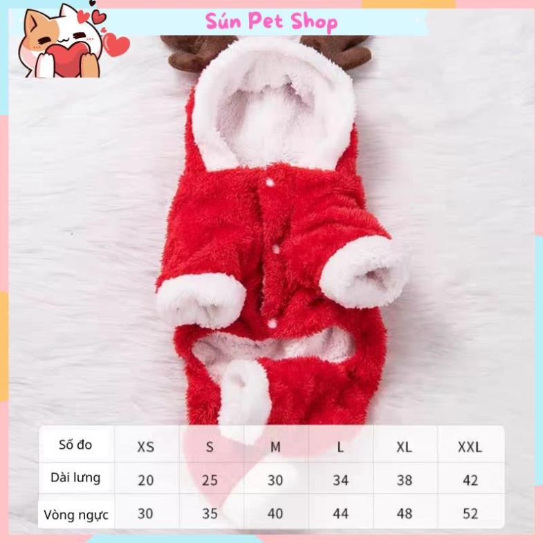 Áo tuần lộc cho thú cưng - Áo noel, giáng sinh cho chó mèo
