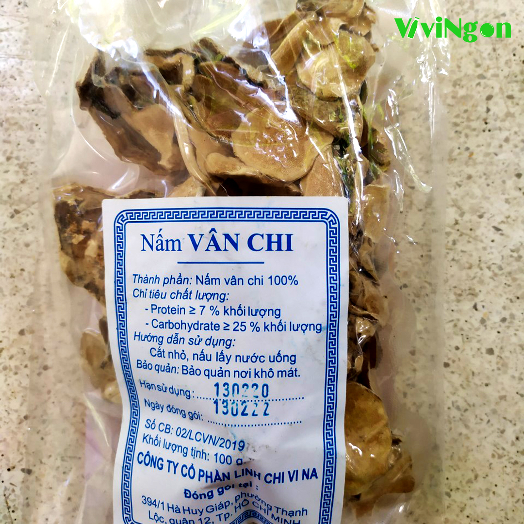 Nấm vân chi thượng hạng Việt Nam, Turkey tail,  Chống ung thư, gói 100gr - Nấm vân chi loại 1 được trồng ở Việt Nam, Vivingon, medifun