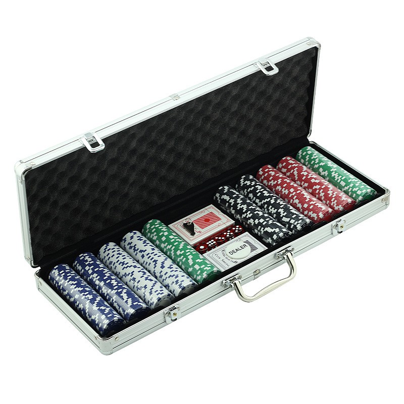 Bộ 500 Chip Poker Không Số Hàng Cao Cấp