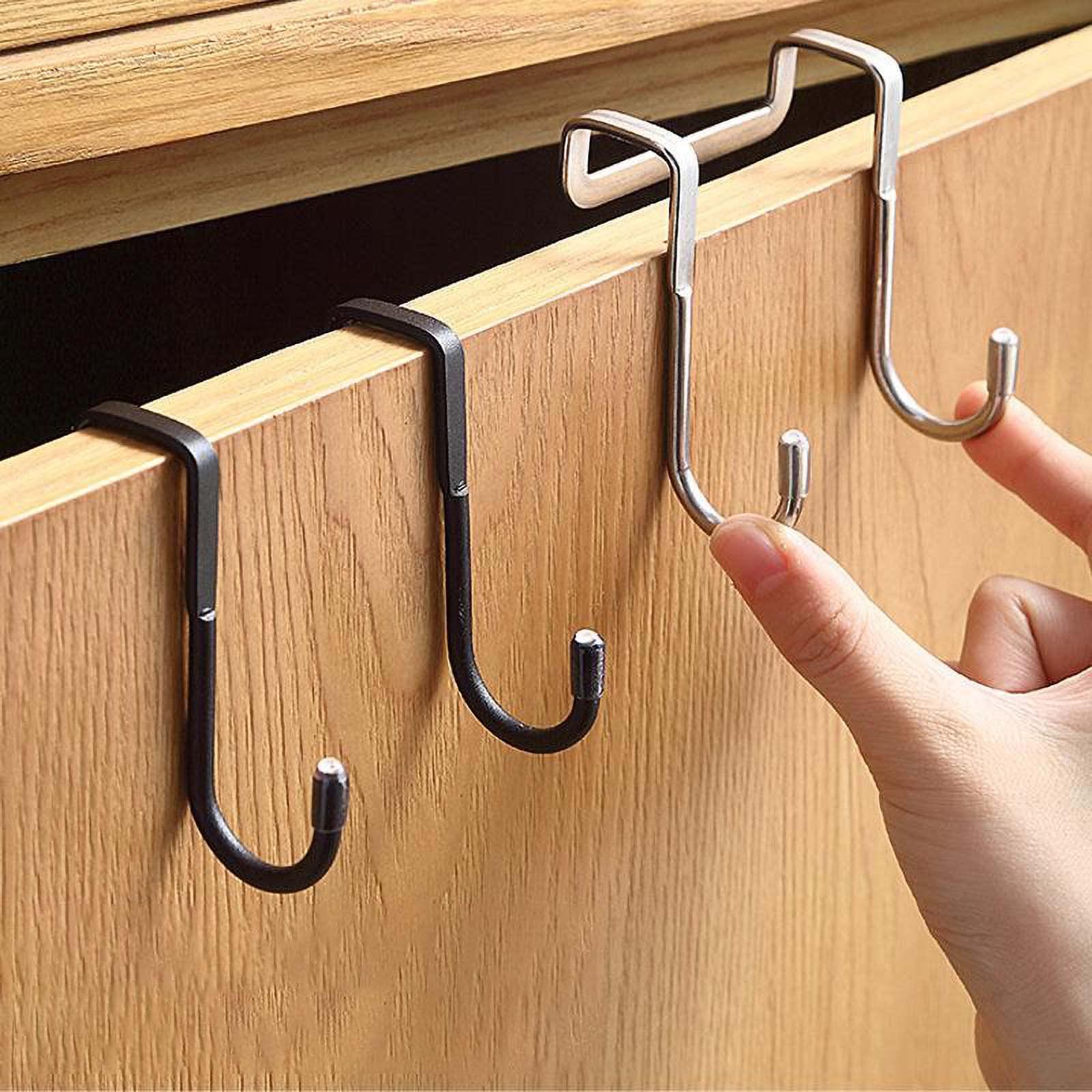 Hook cửa thép không gỉ 6 bộ, móc cửa để treo - Cửa móc quần áo cho cửa phòng tắm Hook Dải cửa hiện đại Hook