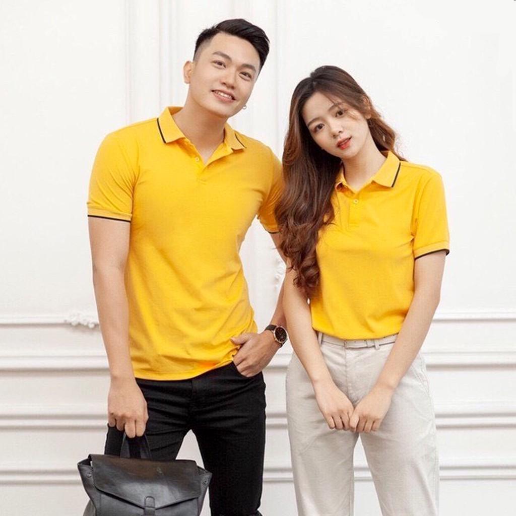 Áo Thun Có Cổ Cá Sấu Mè 4 Chiều Màu Vàng Cúc Thời Trang 24h