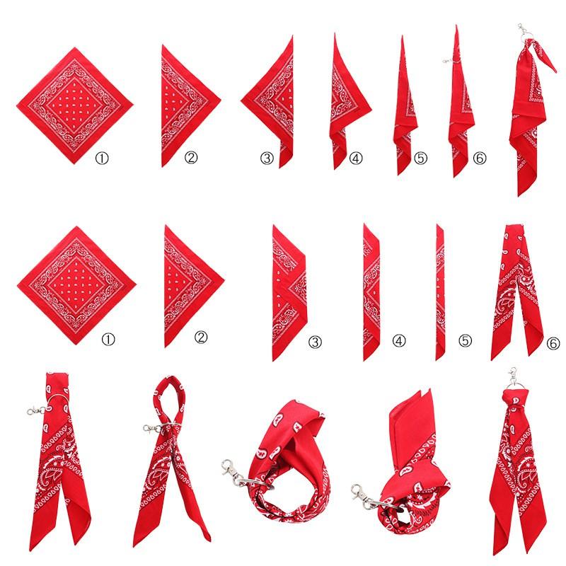 Khăn bandana tặng Móc Chain khuyên tròn cá tính (theo lựa chọn) (54x54cm)