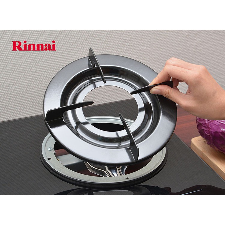 Bếp gas 7 tấc Rinnai RV-7 Double Glass , Chén đồng có đầu hâm tiết kiệm gas - Hàng chính hãng