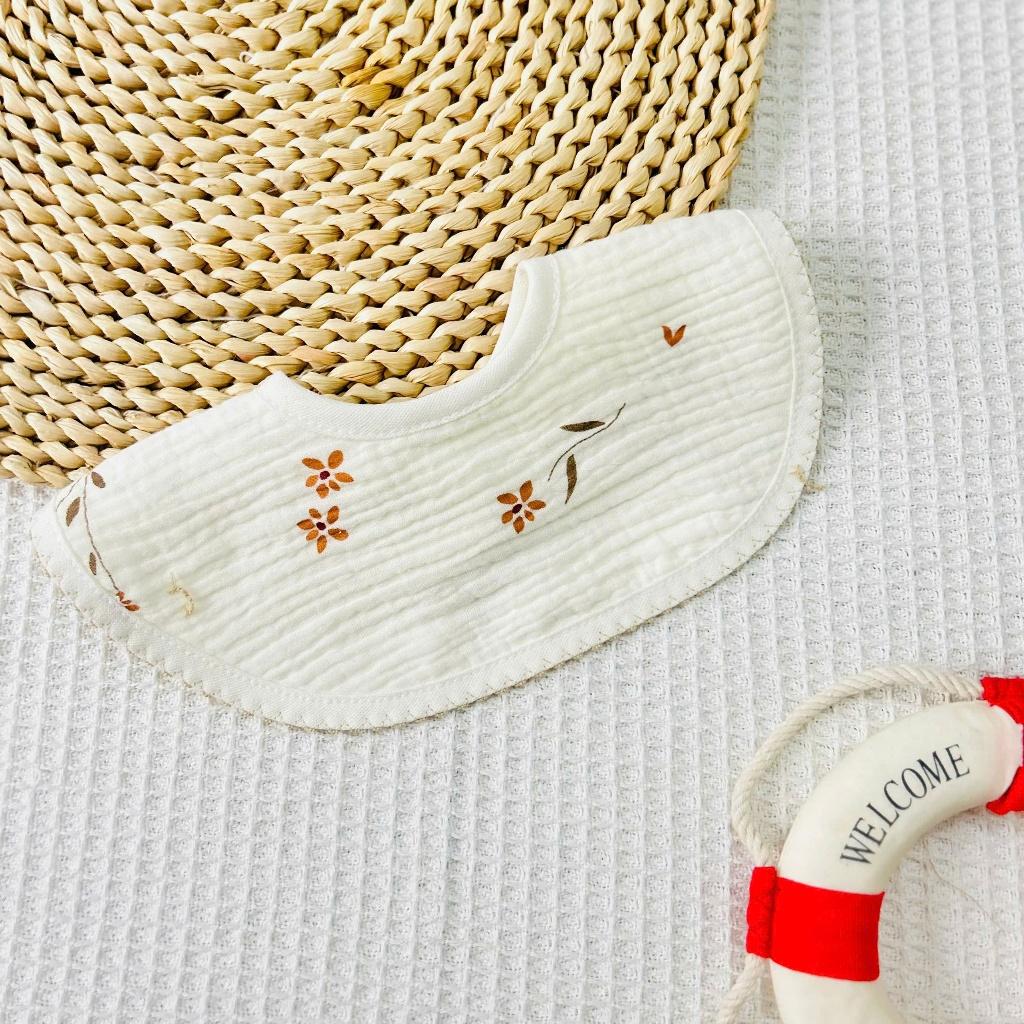 Yếm Vải Xô Muslin Cho Bé 4 Lớp Cao Cấp, khăn yếm quàng đeo cổ cho trẻ sơ sinh, bé trai, bé gái
