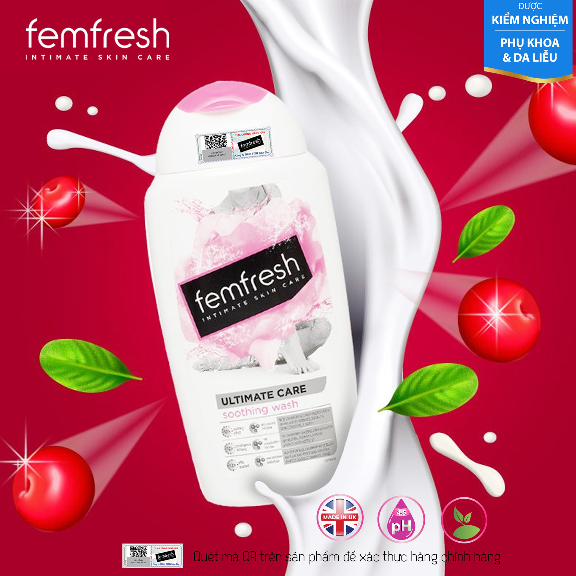 Dung Dịch Vệ Sinh Phụ Nữ Cao Cấp Hỗ Trợ Viêm Nhiễm Femfresh Soothing Wash 250ml - JESS SHOP COSMETICS