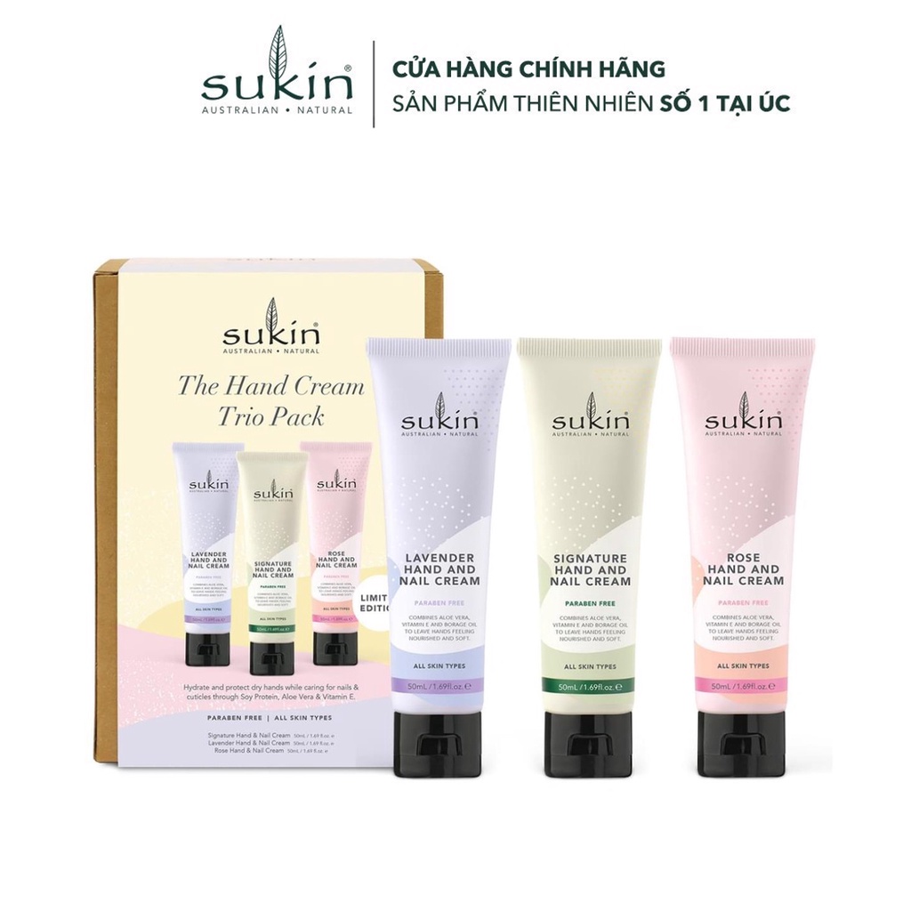 Bộ Kem Dưỡng Chăm Sóc Da Tay và Móng Sukin Hand and Nail Cream 50ml