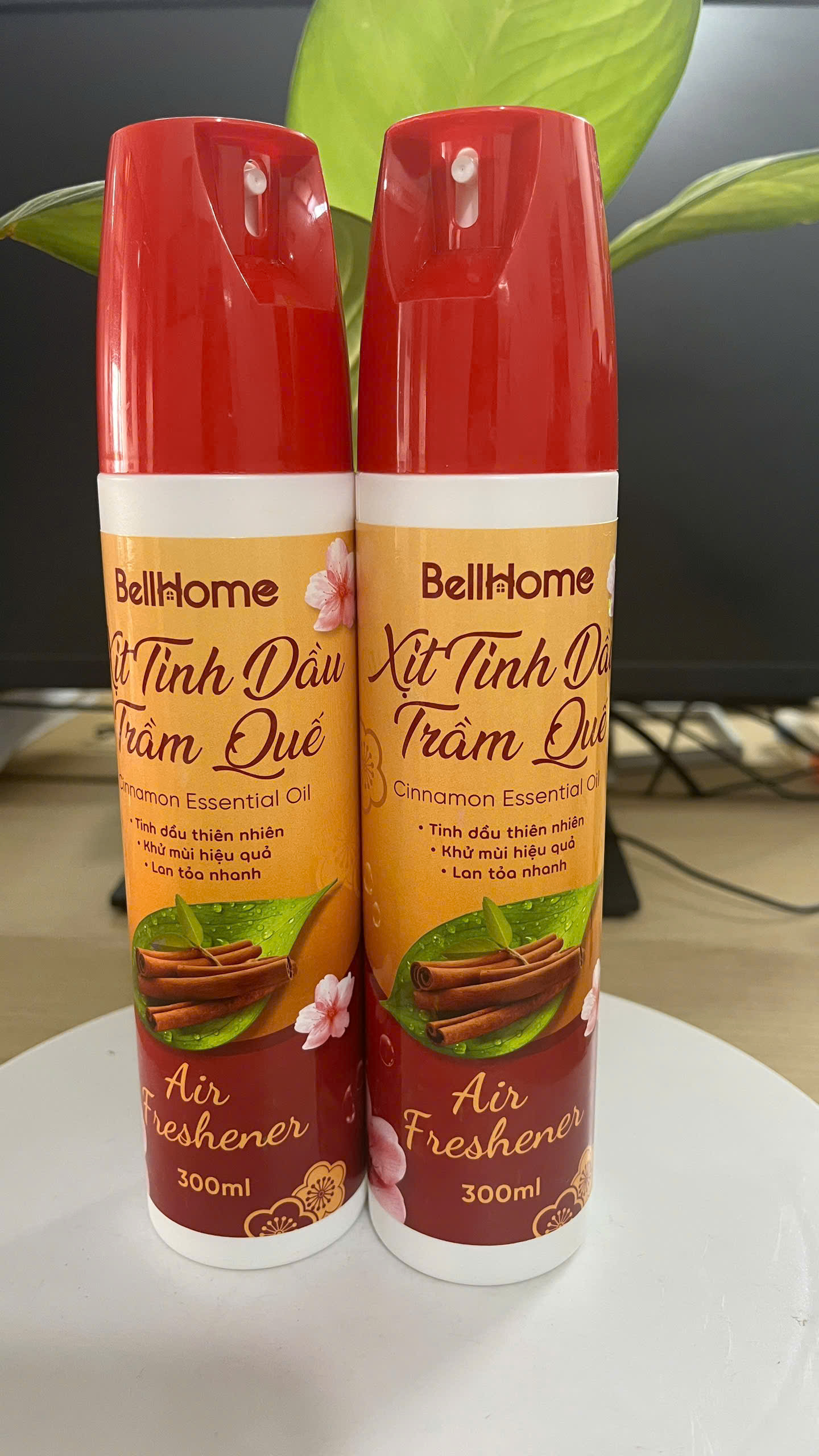 Xịt phòng tinh dầu trầm quế Bellhome 300ml