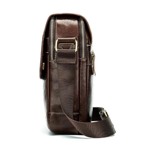 Cặp da nam, đeo chéo da bò cao cấp hàng hiệu sang trọng lịch lãm - C86