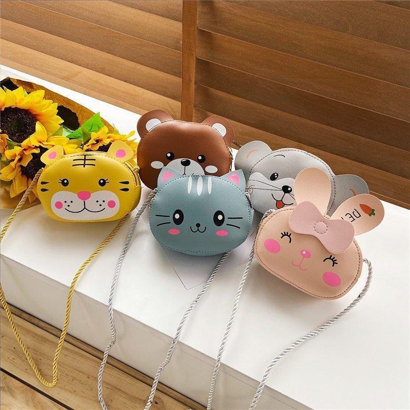 Túi Đeo Chéo Cho Bé Đi Chơi Kích Thước 10*13*4cm Hình Thú 5 Mẫu