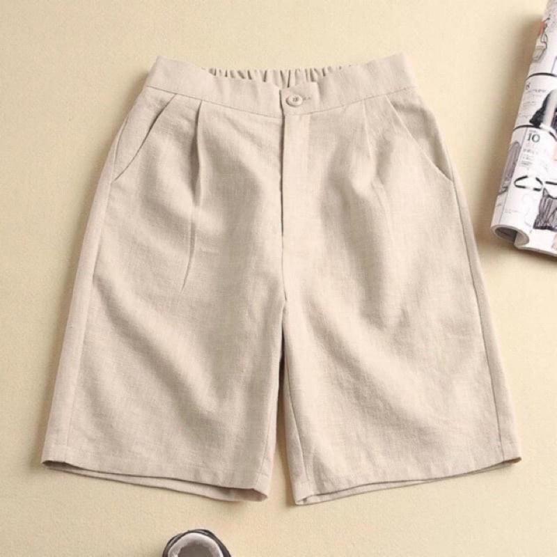 Quần short nữ ống rộng, quẩn lửng nữ, quần lưng cao ống rộng dễ mặc, quần ngố chất đũi đẹp.
