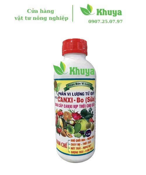 Phân bón vi lượng Tứ Qúy Canxi Bo Sữa 1 lít Hạn chế rụng hoa - Thối trái - Nứt trái