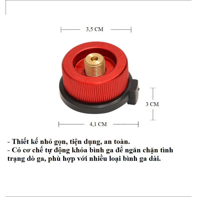 Đầu chuyển đấu nối bình gas du lịch thông thường sang cho các bếp gas dã ngoại dùng bình gas lùn.