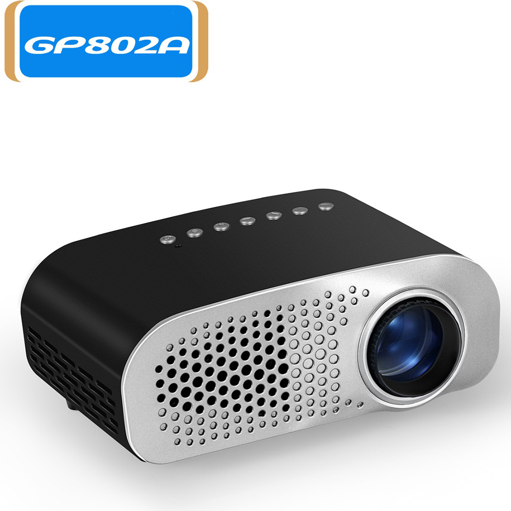 Máy chiếu GP802A di động nhỏ 100 Lumen LED với loa tích hợp Hỗ trợ HD / VGA / AV / USB / SD