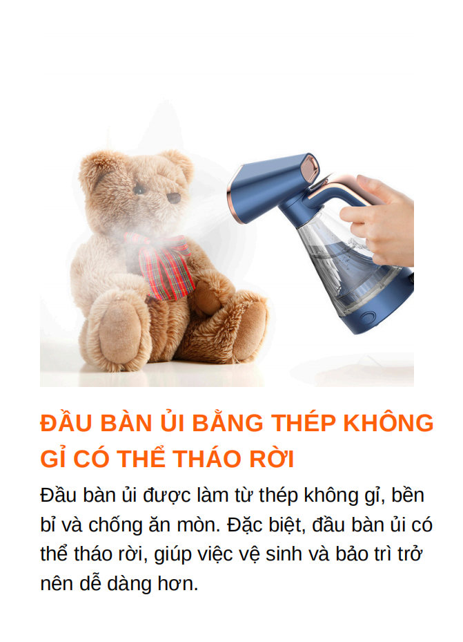 Bàn ủi hơi nước cầm tay chính hãng Deerma DEM-GT10W - Hàng nhập khẩu