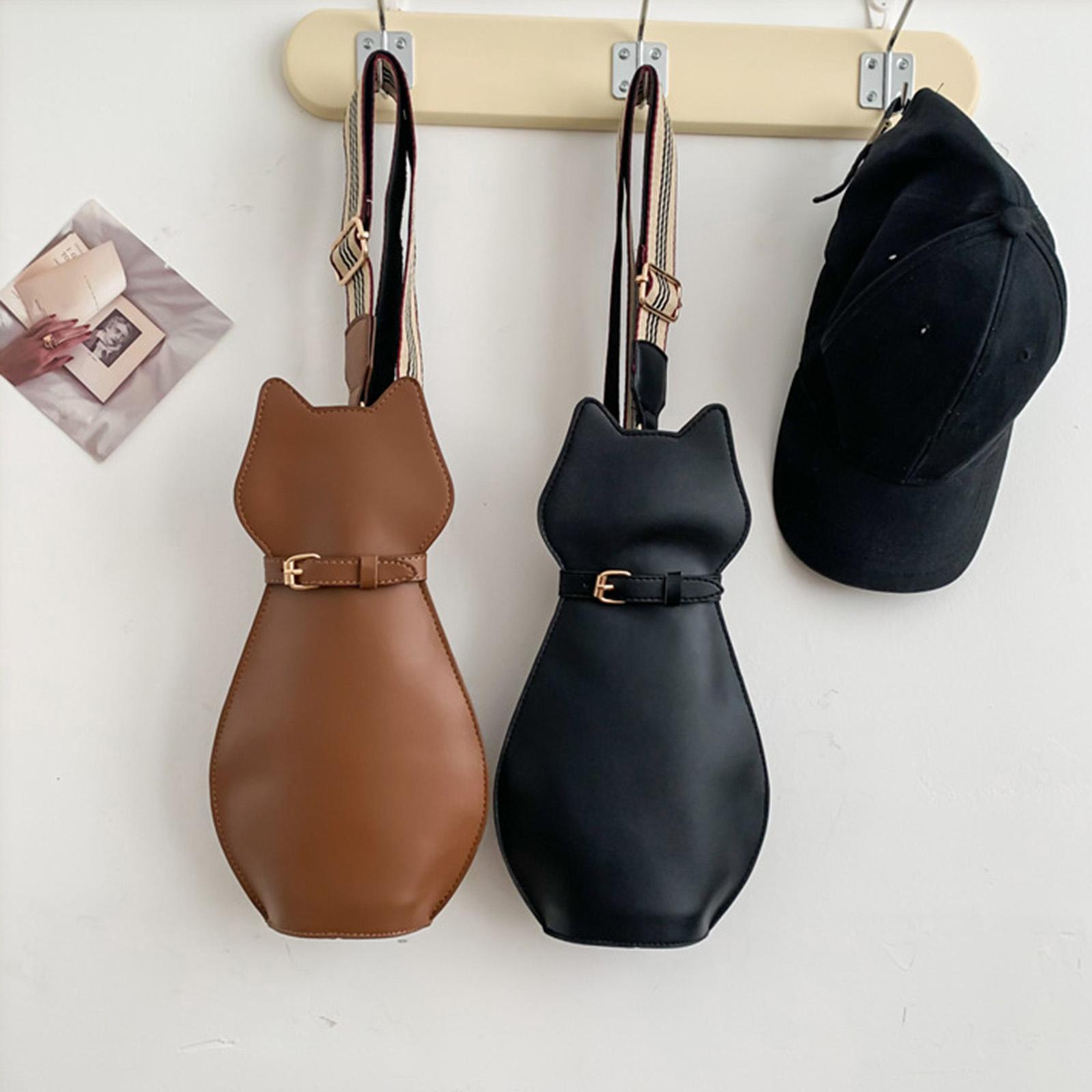 Womens Handbag Travel Purse Lady Wallet Satchel Fashion Pouch Funny PU Cat Shaped Bags Shoulder Bag for Hiking Vacation Work Outdoor Traveling