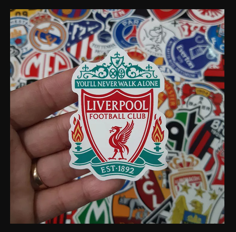 Set 30 Sticker logo CLB bóng đá có ép lụa