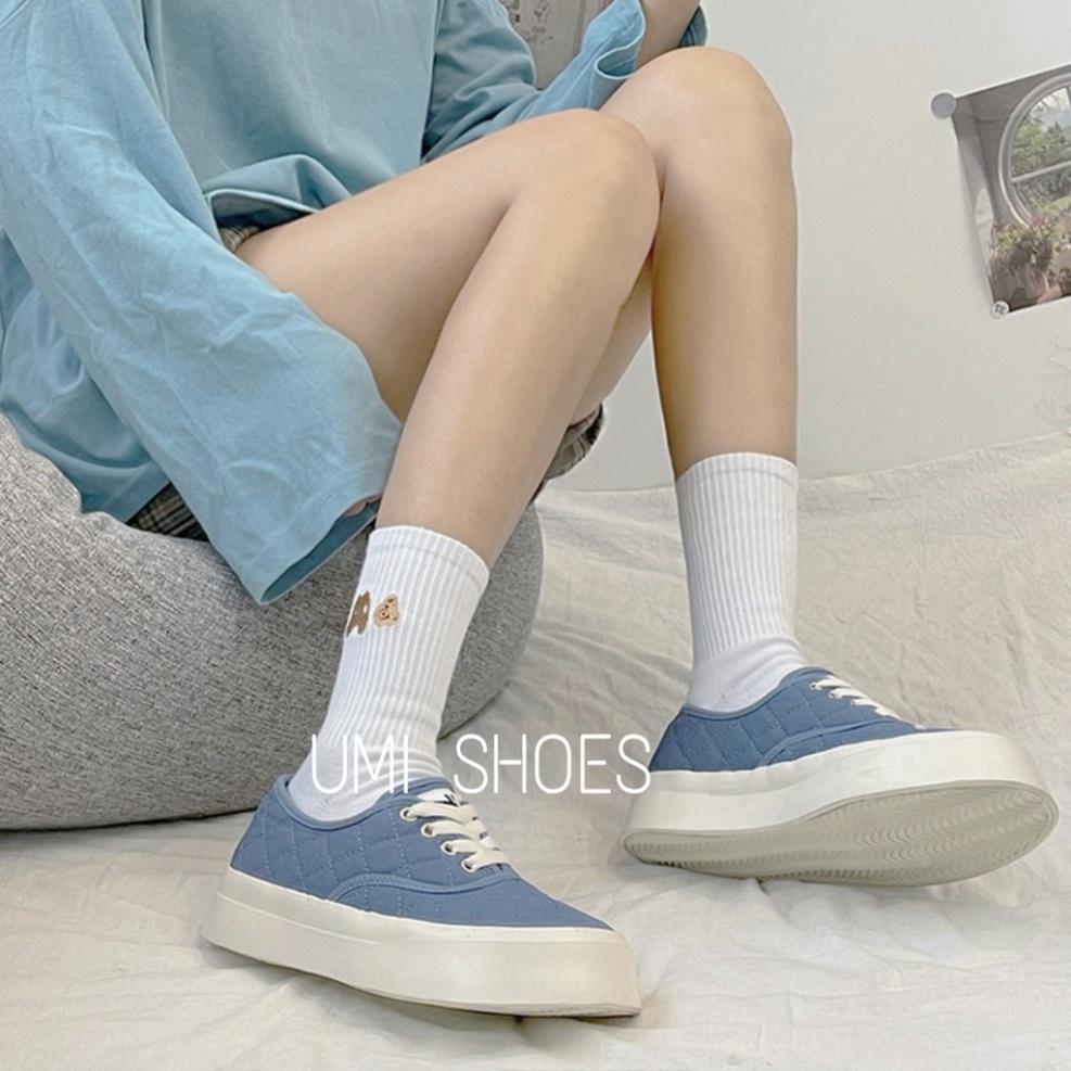 Giày thể thao nữ Ulzzang đế bằng bánh mì basic độn đế vải canvas bata mới hot phong cách hàn quốc đẹp cá tính đẹp