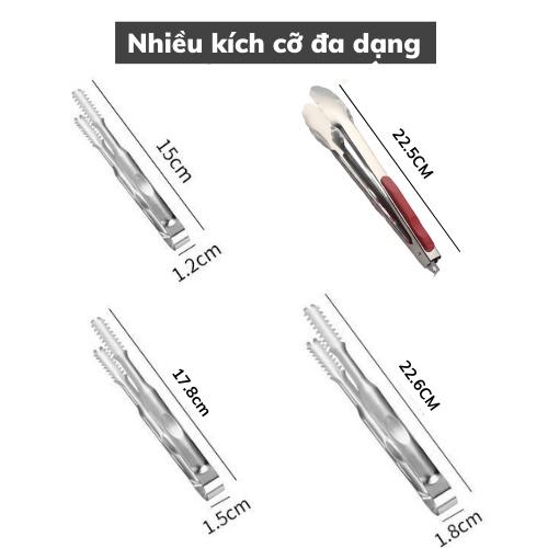 Kẹp gắp thức ăn INOX thép không gỉ kẹp đa năng gắp đá, đồ ăn tiện lợi có bọc nhựa an toàn tiện dụng bảo hành 1 đổi 1