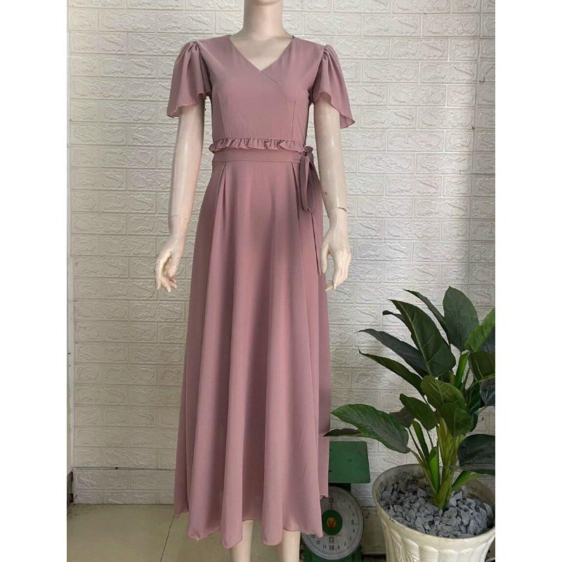 ĐẦM MAXI BÈO EO CỔ V