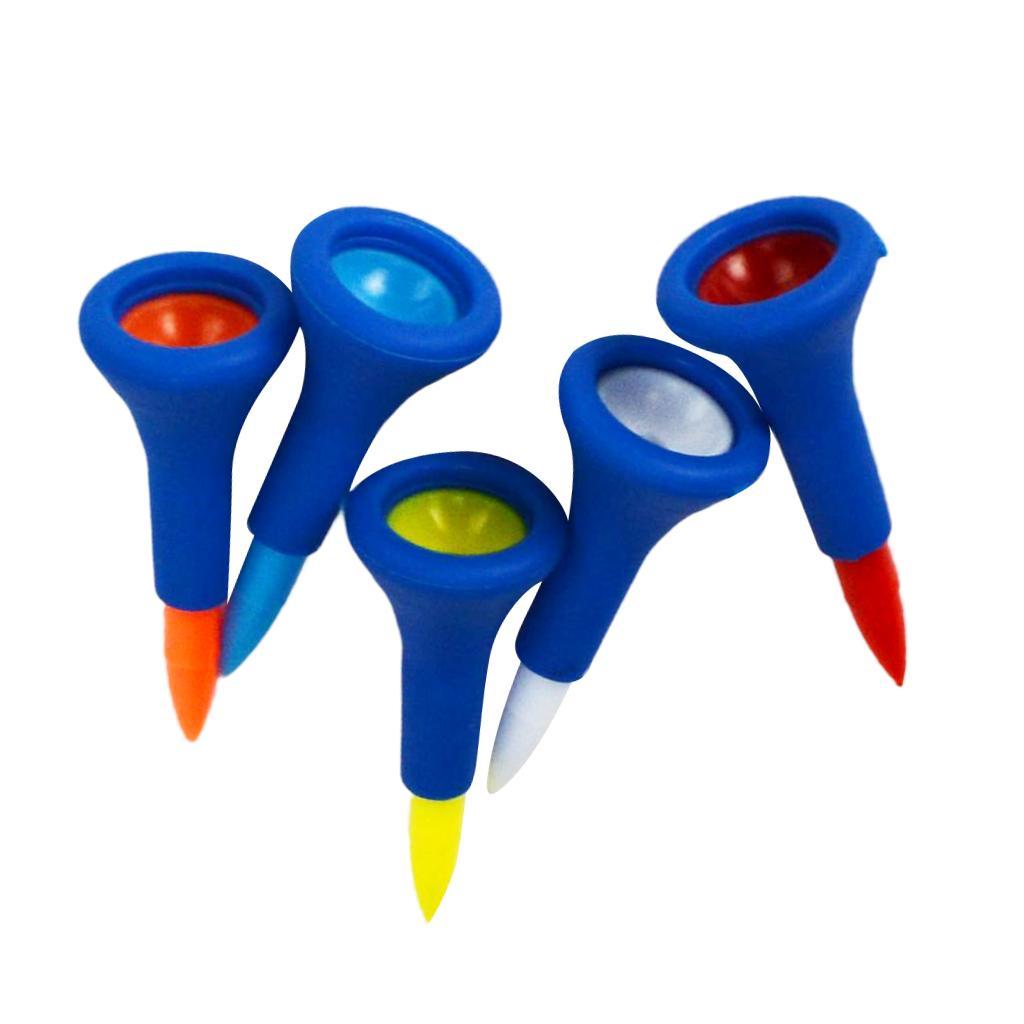 10 Pieces Durable Rubber Cushion Top Golf Tees Random Color 42mm + 83mm