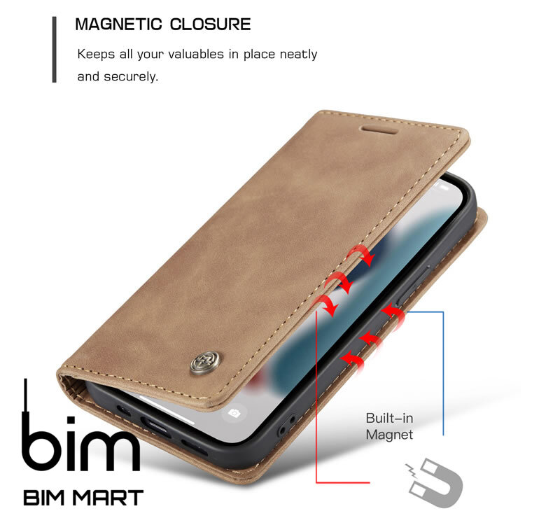 Bao da cao cấp dành cho iPhone 13 Pro Max dạng ví chính hãng Caseme - Hàng Nhập Khẩu