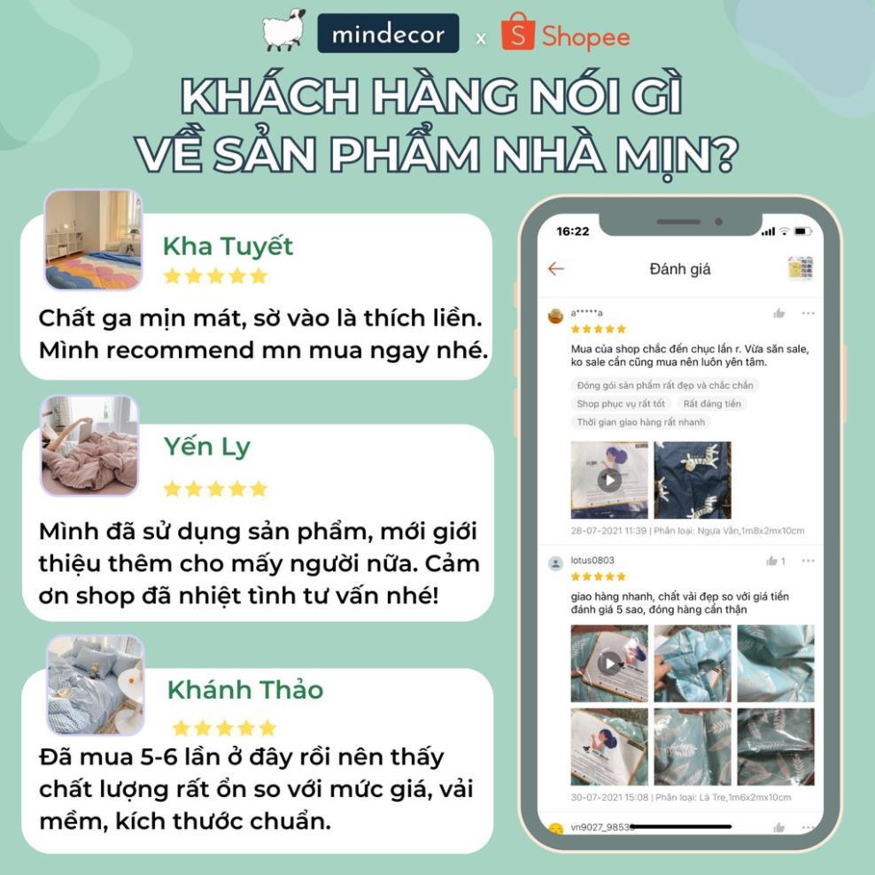 Bộ chăn ga gối cotton living cotton pha lụa cao cấp
