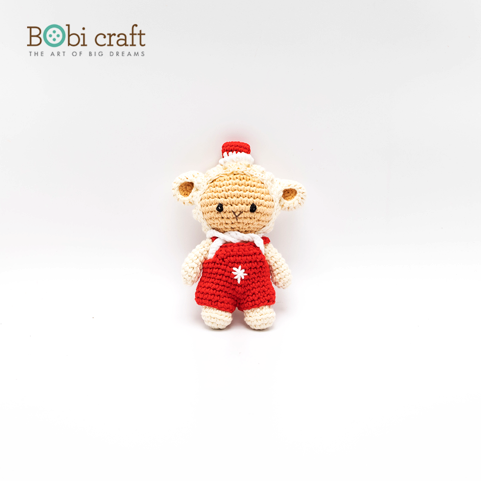 Thú bông len Bobicraft - Cừu Poppy Nhí - Noel- Đồ chơi an toàn Quà tặng bé
