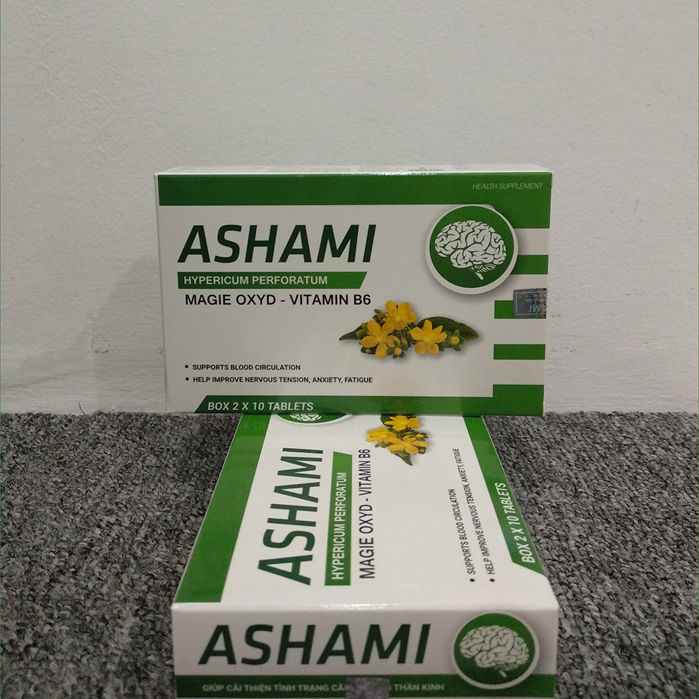 Combo 2 hộp Ashami giảm stress, căng thẳng thần kinh, lo âu, mệt mỏi - NGUYÊN LIỆU NHẬP KHẨU CHÂU ÂU