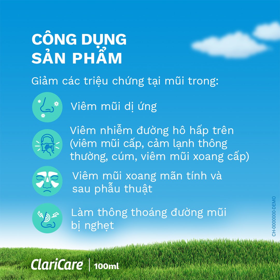 Dung Dịch Xịt Vệ Sinh Mũi Claricare 100ml