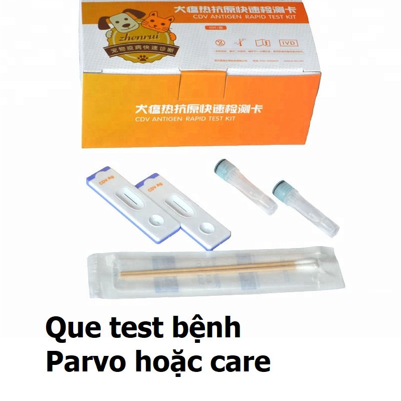 (1 Kít test) Que test bệnh chó mèo dụng cụ xét nghiệm ệnh chó Parvo CPV Care CDV FPV cho mèo