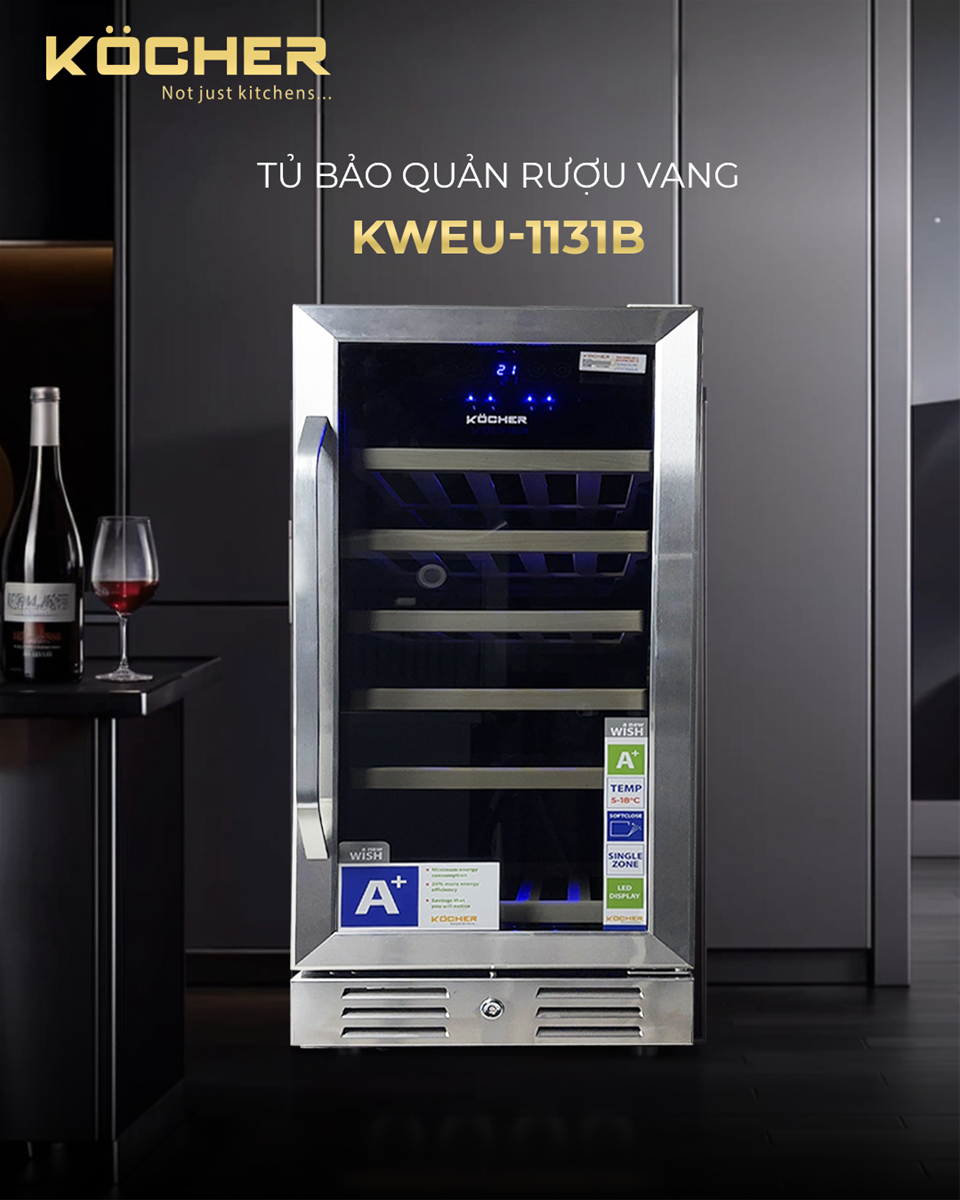 Tủ Bảo Quản Rượu Vang Kocher KWEU-1131B - Hàng Chính Hãng