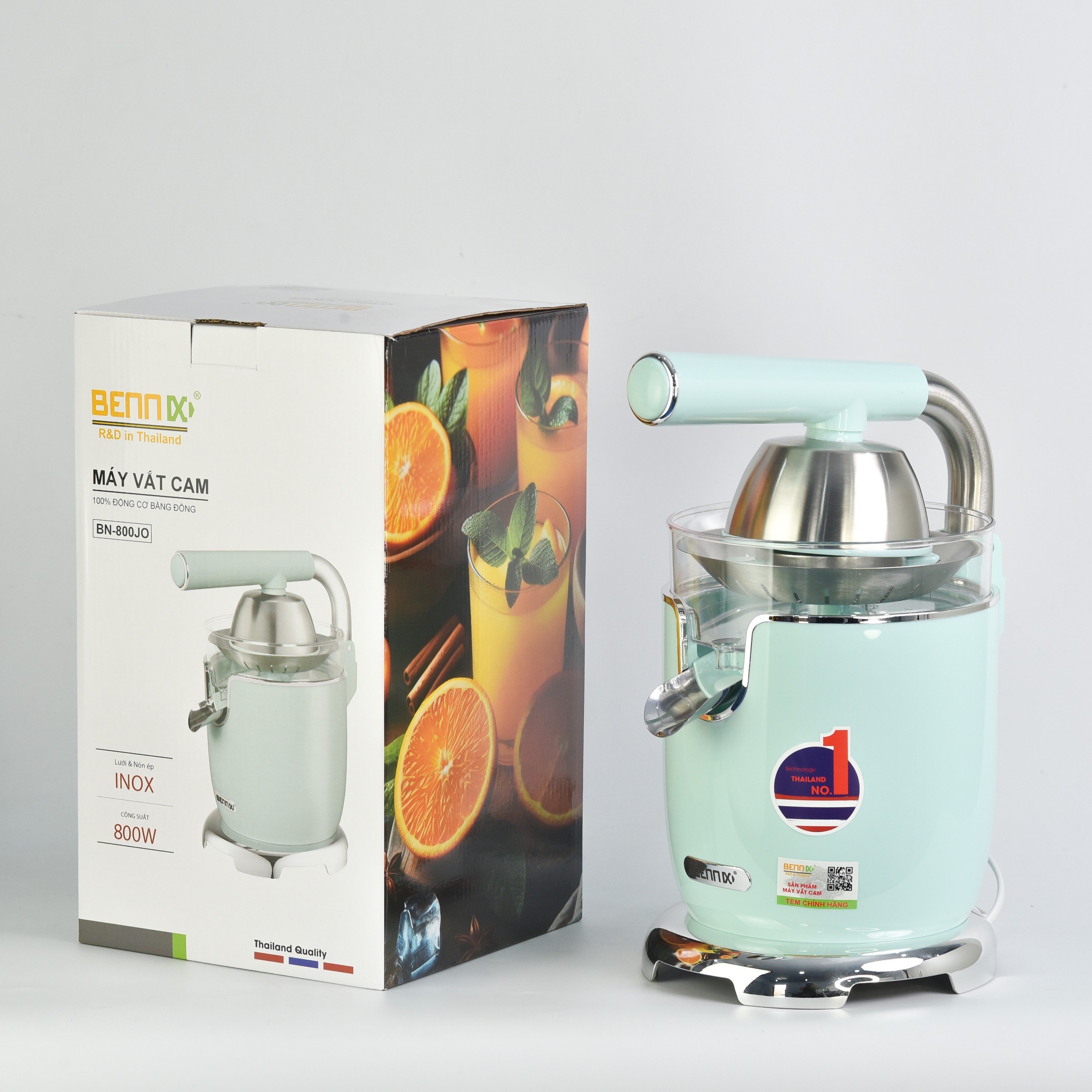 Máy Vắt Cam Tự Động, Máy Ép Cam Bằng Điện Công Suất Lớn 800W Bennix BN-800JO- Hàng Chính Hãng