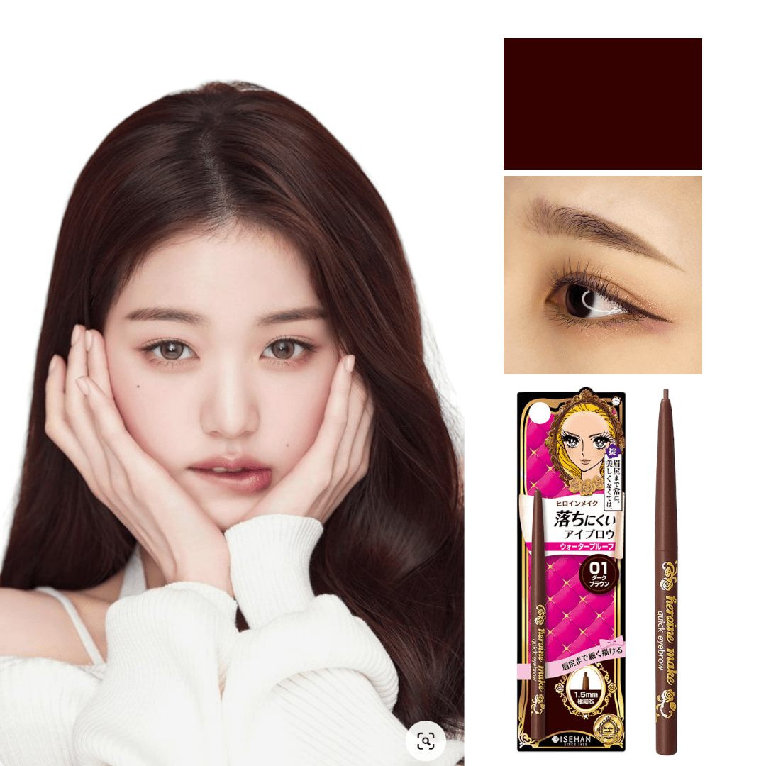 Bút Chì Sáp Kẻ Lông Mày ,Không Lem Trôi,Lõi Siêu Mịn Kissme Heroine Make Quick Eyeliner Màu Nâu Đen