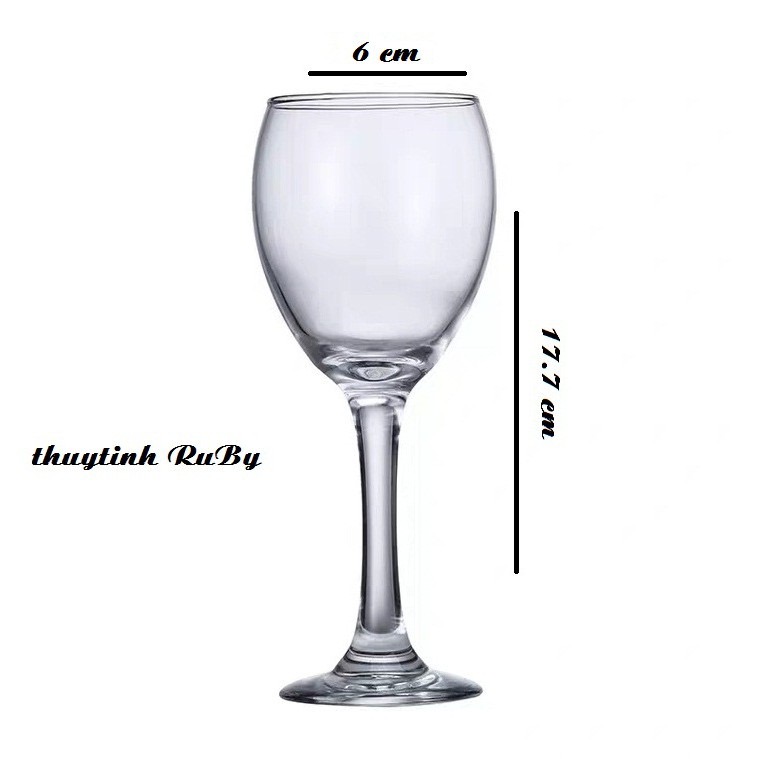 Ly uống rượu vang thủy tinh ruby cao cấp mã 3966, dung tích 230ml