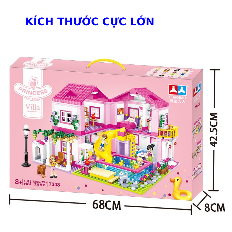 [Có sẵn] Đồ chơi lắp ráp Biệt thự mùa hè hai lớp giúp trẻ phát triển trí tuệ