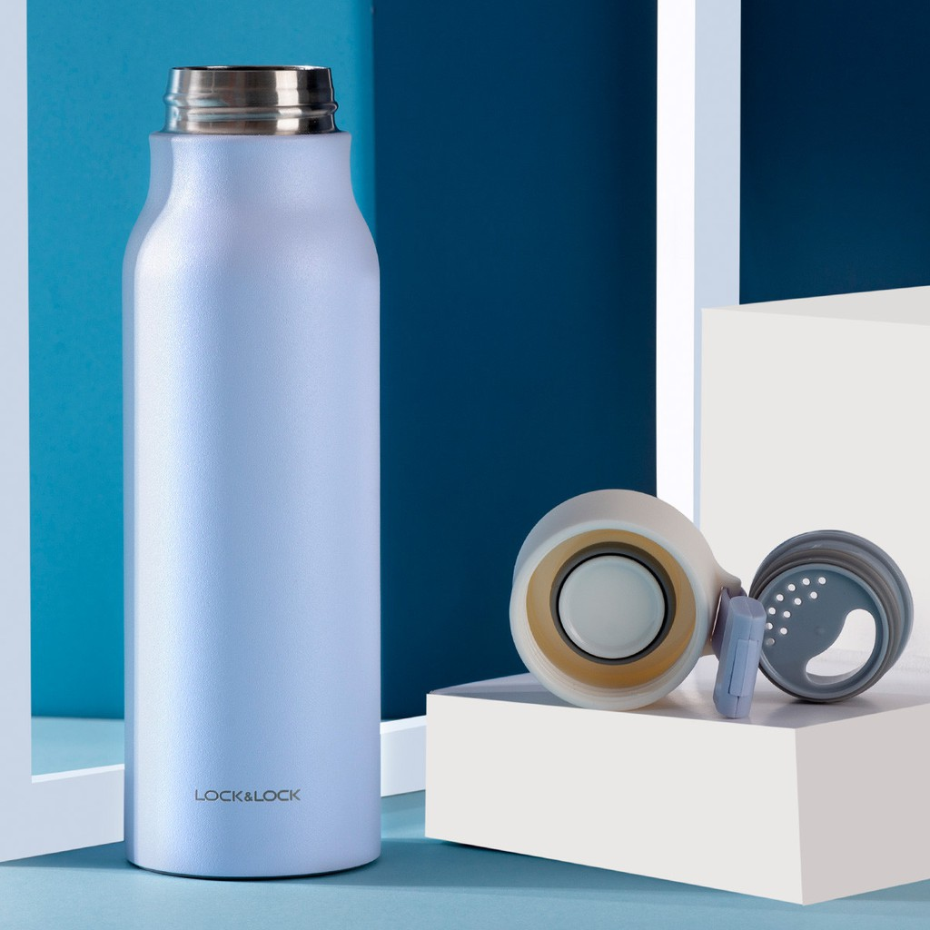 Bình Giữ Nhiệt inox Lock&amp;Lock Name Tumbler 500ml LHC4125, Hàng chính hãng, giữ nhiệt tốt, có quai xách, nắp vặn -JoyMall