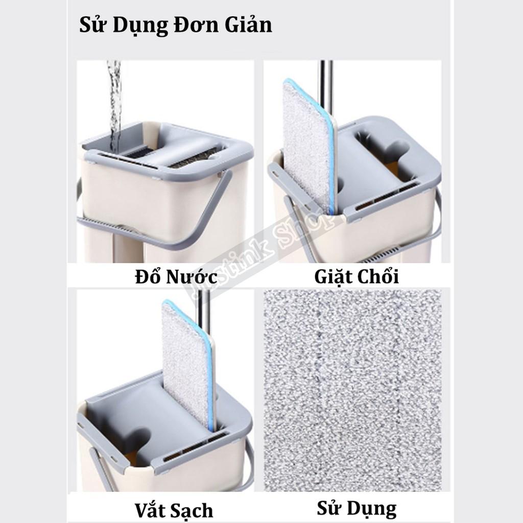 Bộ cây lau nhà thông minh kèm thùng vắt 2 ngăn - JLVQ-2975-BCLN