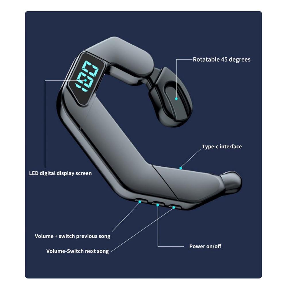 Tai Nghe V19 Bluetooth Truyền Âm Qua Xương Mới Hiển Thị Kỹ Thuật Số Phong Cách Thể Thao